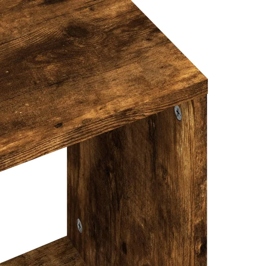 Tables basses gigognes 2 pcs chêne fumé bois d'ingénierie - 8