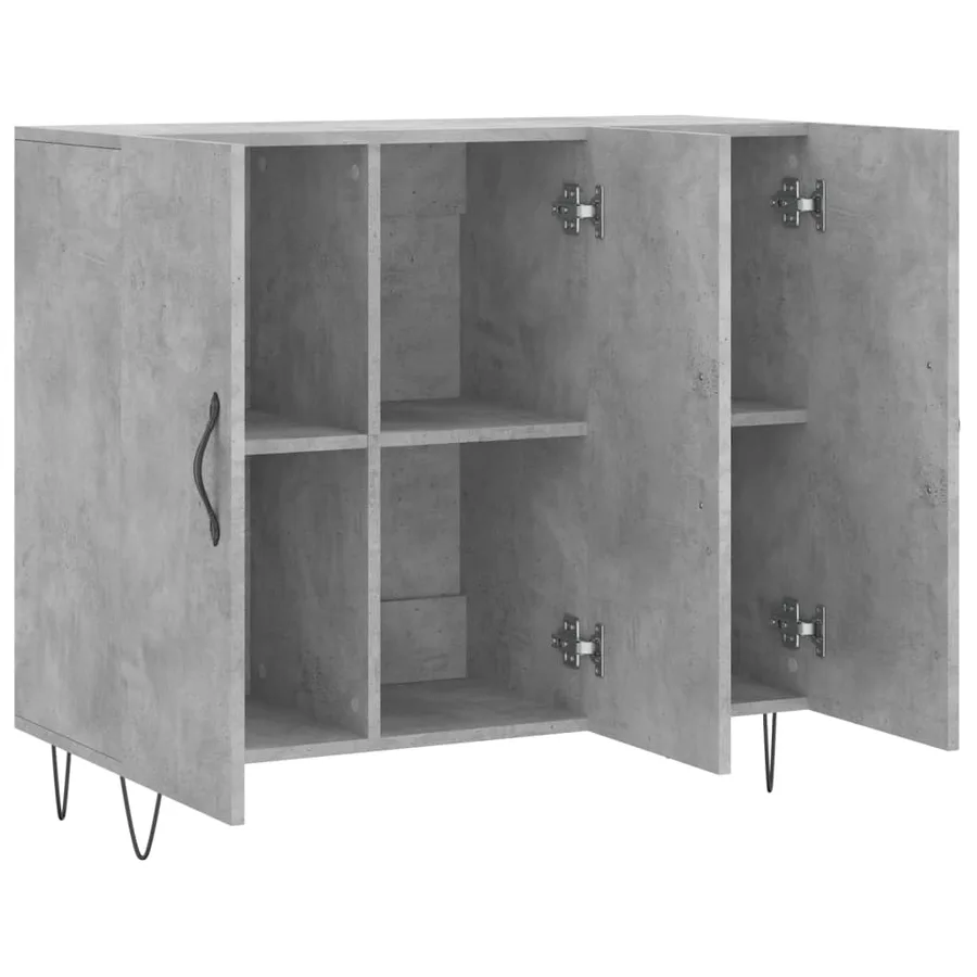 Buffet gris béton 90x34x80 cm bois d'ingénierie - 5