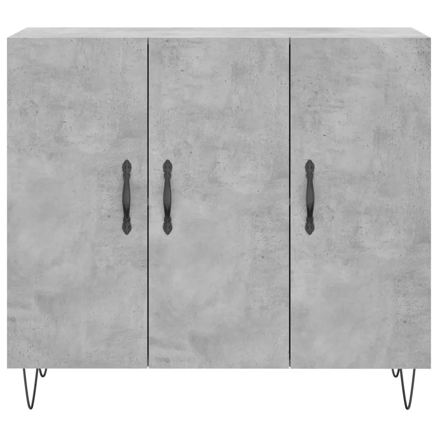 Buffet gris béton 90x34x80 cm bois d'ingénierie - 6