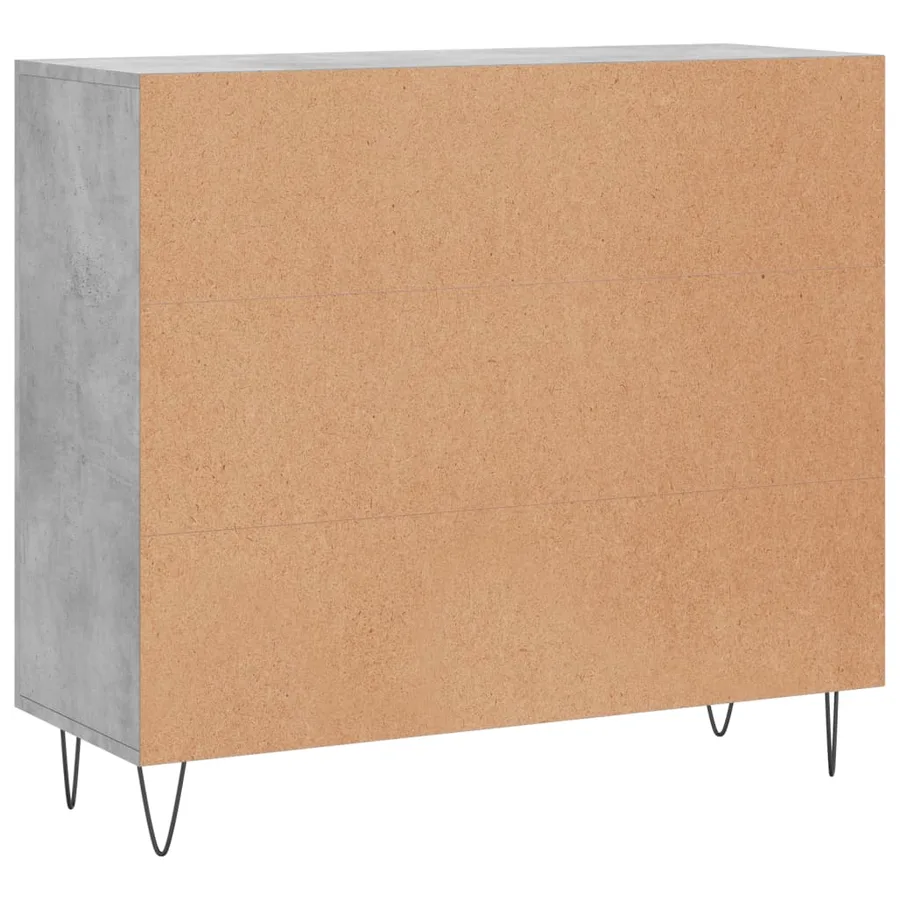 Buffet gris béton 90x34x80 cm bois d'ingénierie - 8
