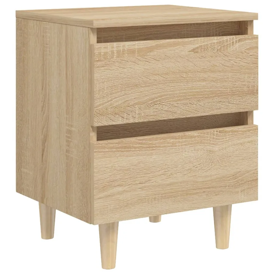 Tables de chevet pieds en pin 2 pcs chêne sonoma 40x35x50 cm - 3