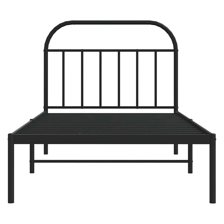 Cadre de lit métal sans matelas avec tête de lit noir 100x190cm - 6