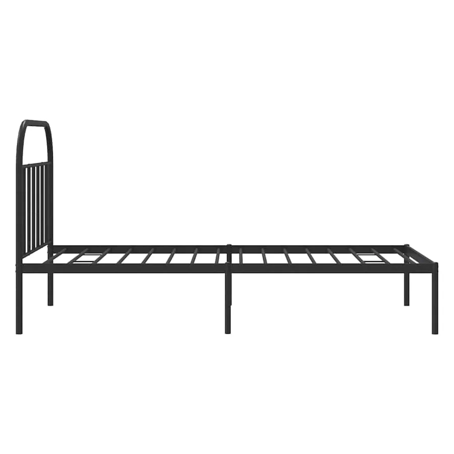 Cadre de lit métal sans matelas avec tête de lit noir 100x190cm - 7