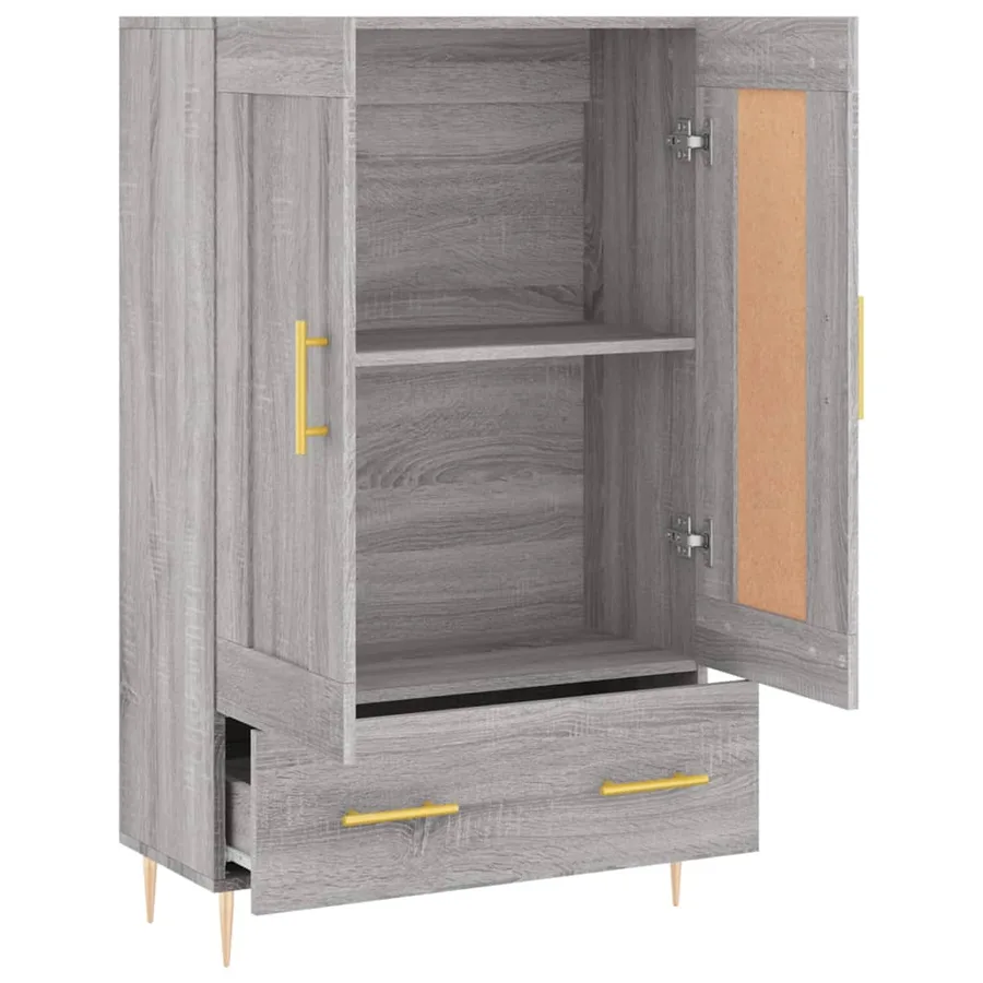 Buffet haut sonoma gris 69,5x31x115 cm bois d'ingénierie - 6