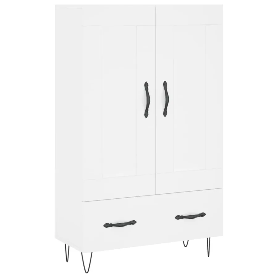 Buffet haut blanc 69,5x31x115 cm bois d'ingénierie - 2