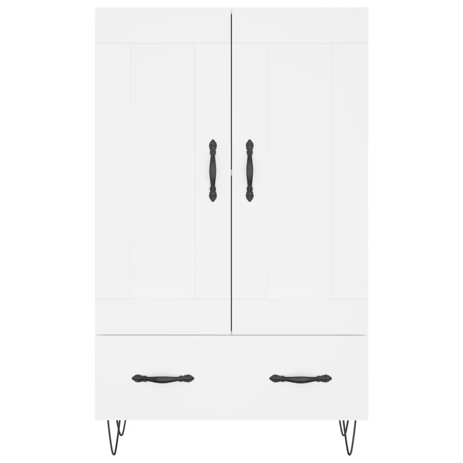 Buffet haut blanc 69,5x31x115 cm bois d'ingénierie - 5