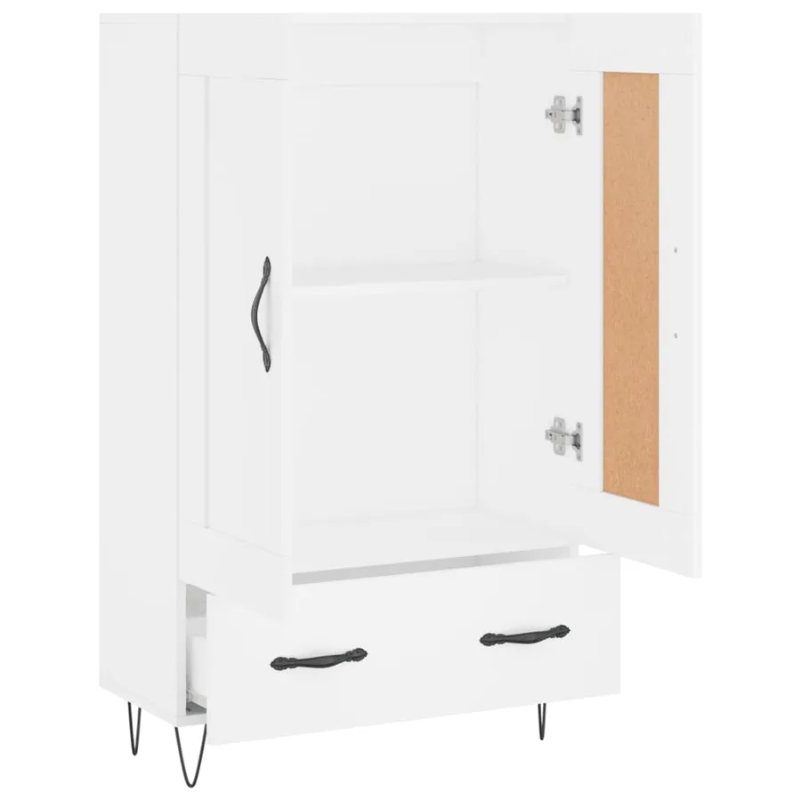 Buffet haut blanc 69,5x31x115 cm bois d'ingénierie - 6