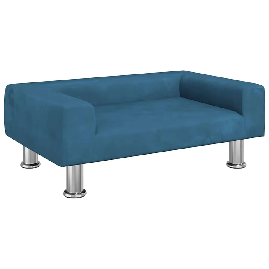 Lit pour chien bleu 70x45x26,5 cm velours - 2