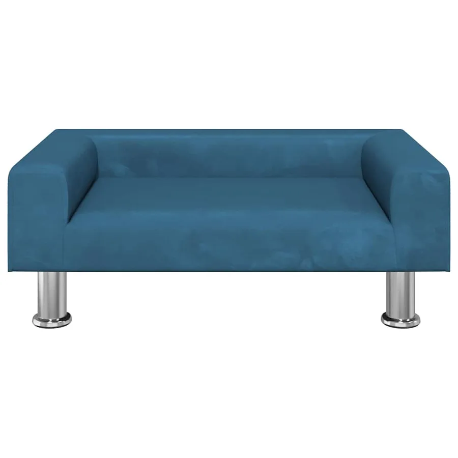 Lit pour chien bleu 70x45x26,5 cm velours - 3