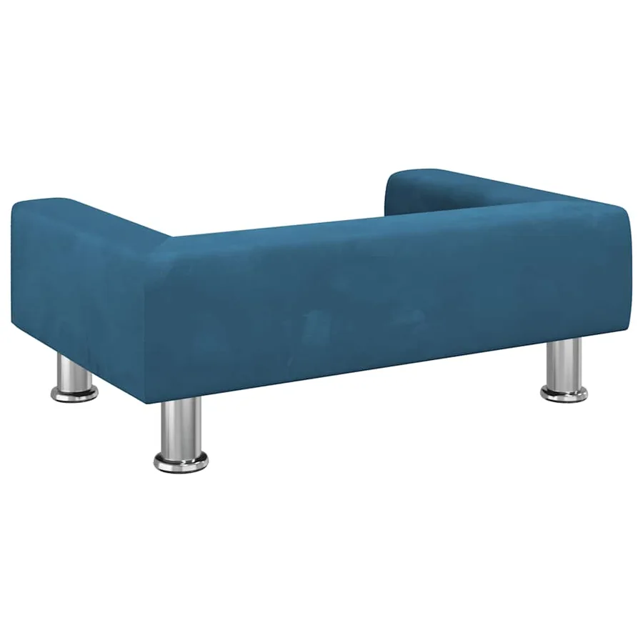 Lit pour chien bleu 70x45x26,5 cm velours - 5