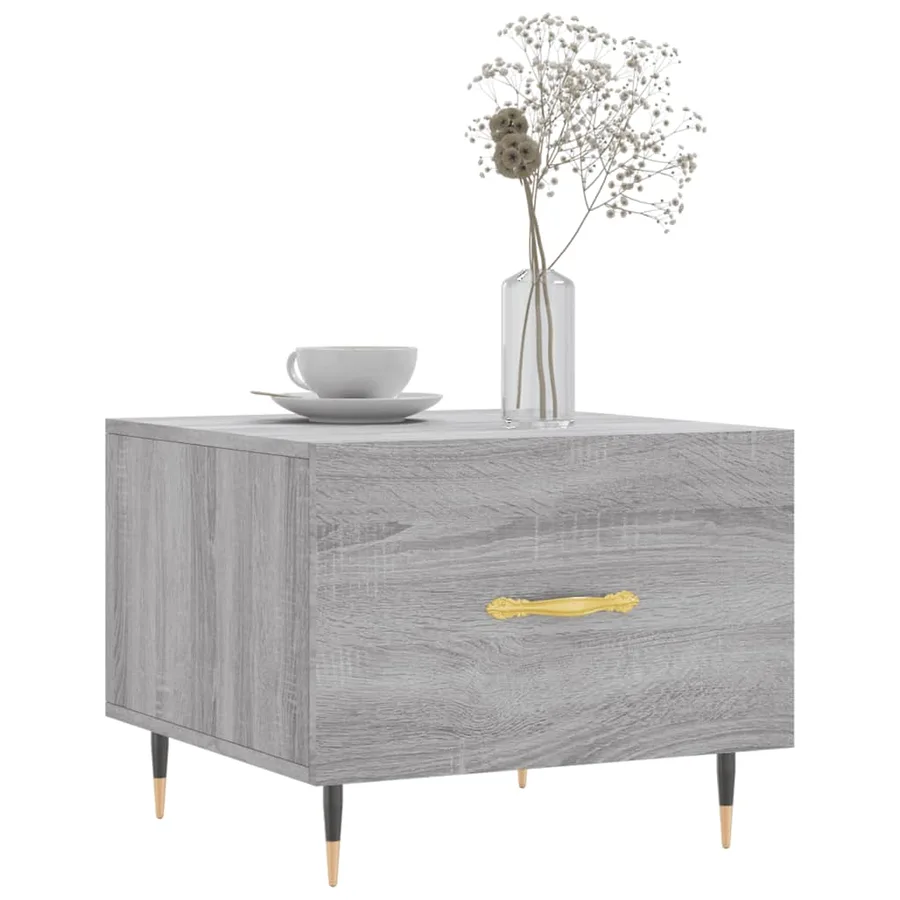 Table basse Sonoma gris 50x50x40 cm Bois d'ingénierie - 3