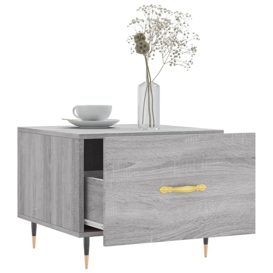 Table basse Sonoma gris 50x50x40 cm Bois d'ingénierie - 4