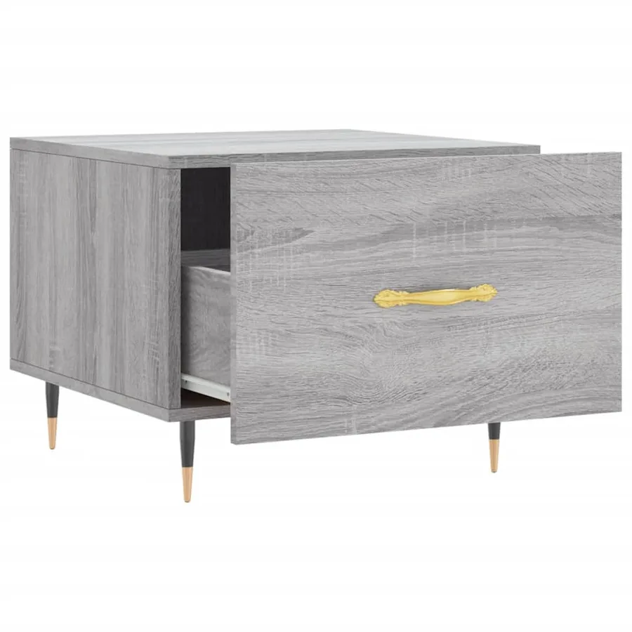 Table basse Sonoma gris 50x50x40 cm Bois d'ingénierie - 6