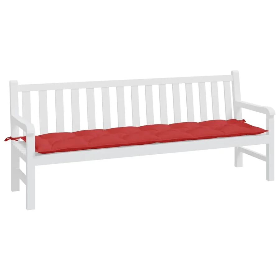 Coussin de banc de jardin rouge 200x50x7 cm tissu oxford - 3