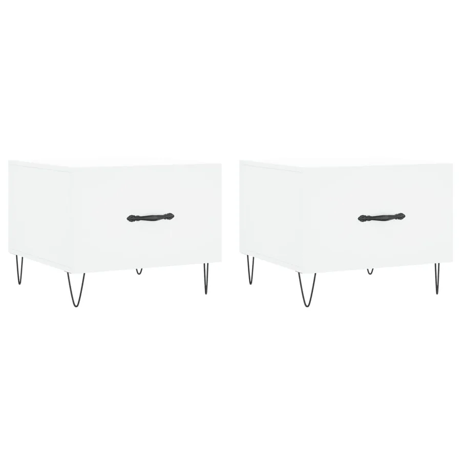 Tables basses 2 pcs blanc 50x50x40 cm bois d'ingénierie - 2
