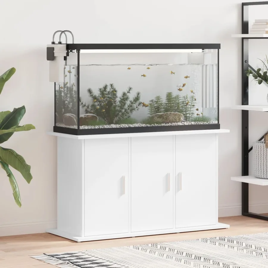 Support pour aquarium blanc 101x41x58 cm bois d'ingénierie