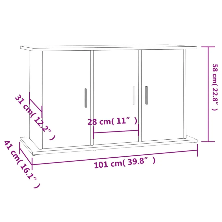 Support pour aquarium blanc 101x41x58 cm bois d'ingénierie - 11