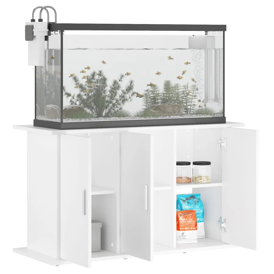 Support pour aquarium blanc 101x41x58 cm bois d'ingénierie - 3