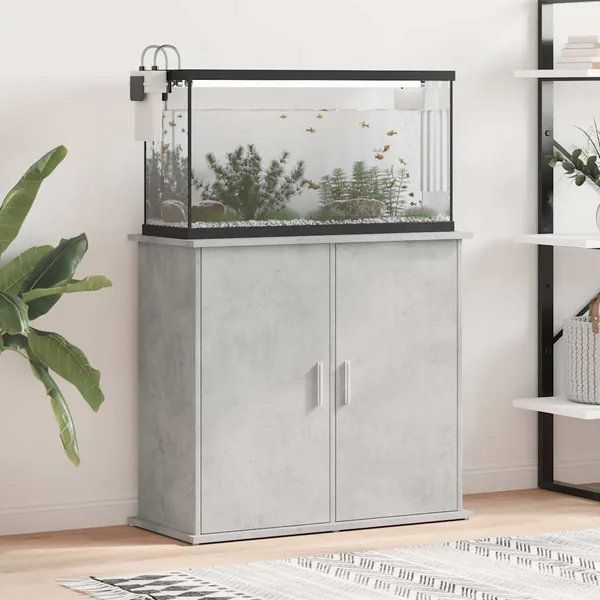 Support d'aquarium en béton gris 81 x 36 x 73 cm Bois d'ingénierie