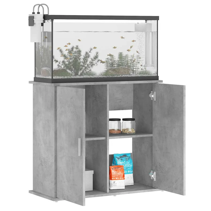 Support d'aquarium en béton gris 81 x 36 x 73 cm Bois d'ingénierie - 3