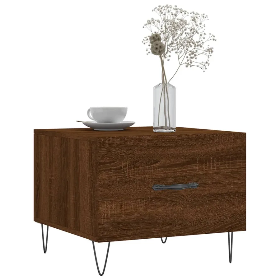 Tables basses 2 pcs chêne marron 50x50x40 cm bois d'ingénierie - 3