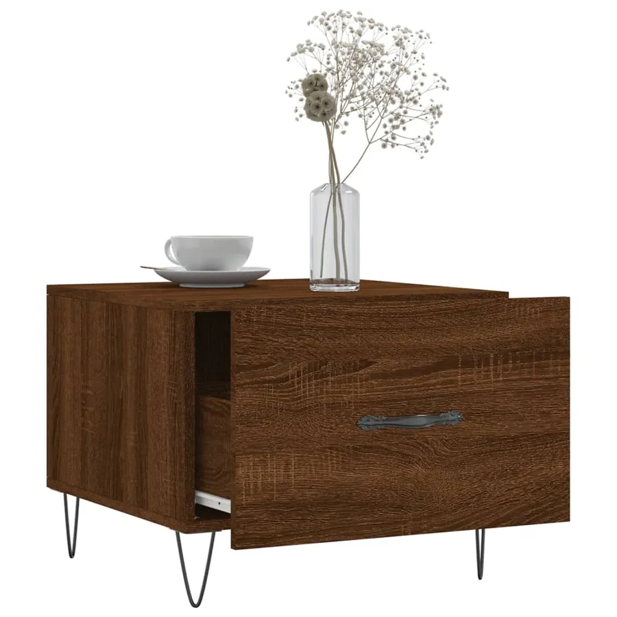 Tables basses 2 pcs chêne marron 50x50x40 cm bois d'ingénierie - 4