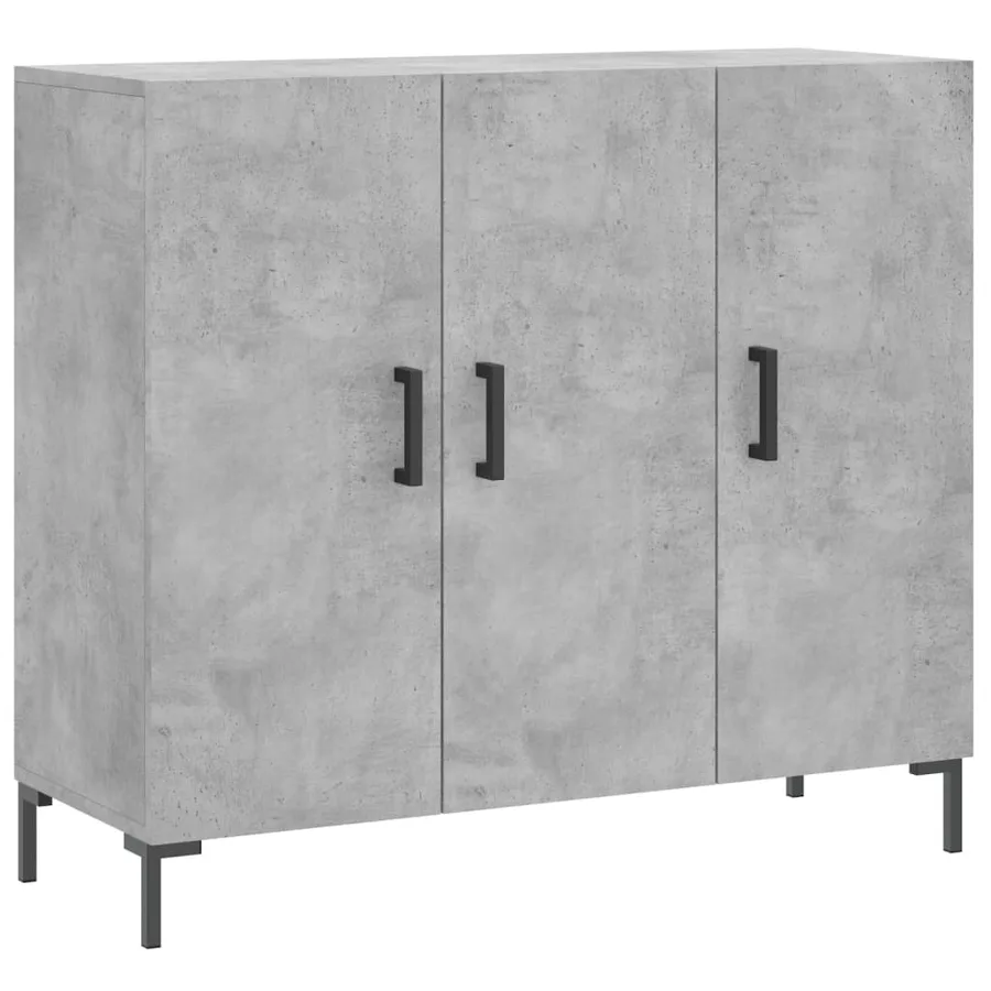 Buffet gris béton 90x34x80 cm bois d'ingénierie - 2