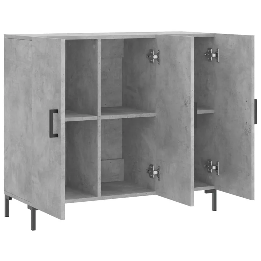 Buffet gris béton 90x34x80 cm bois d'ingénierie - 5