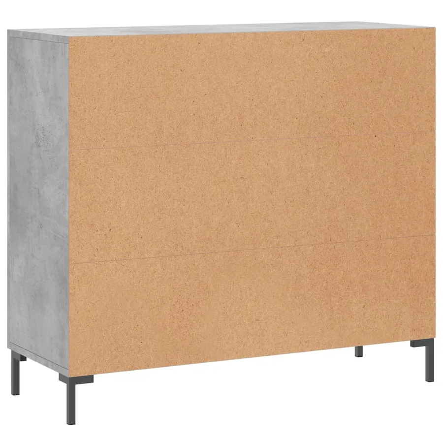 Buffet gris béton 90x34x80 cm bois d'ingénierie - 8