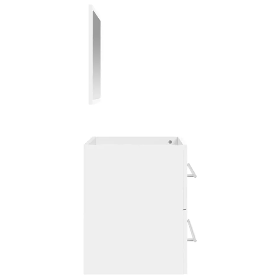 Armoire de salle de bain avec miroir blanc bois d'ingénierie - 6