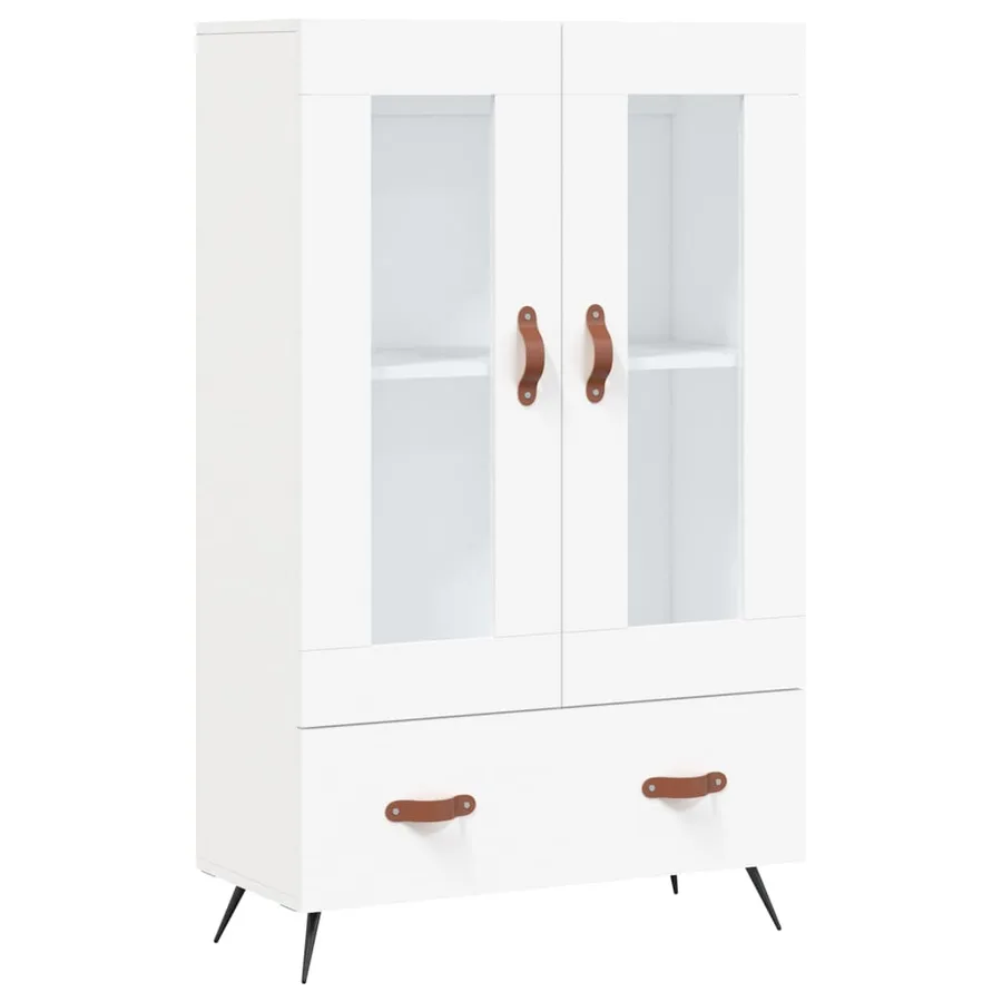 Buffet haut blanc 69,5x31x115 cm bois d'ingénierie - 2