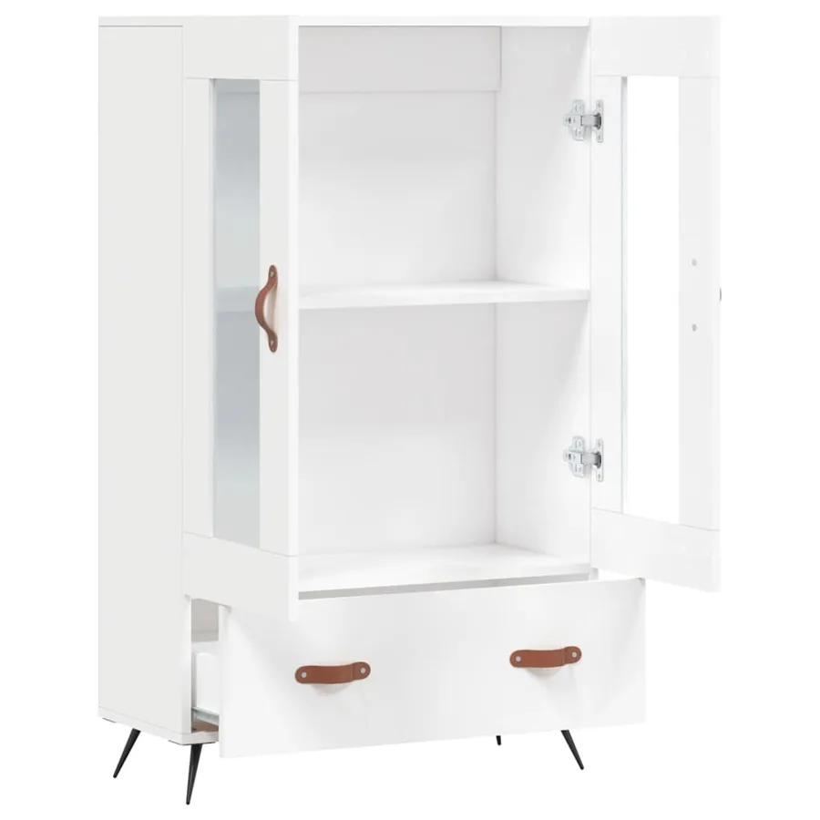 Buffet haut blanc 69,5x31x115 cm bois d'ingénierie - 5