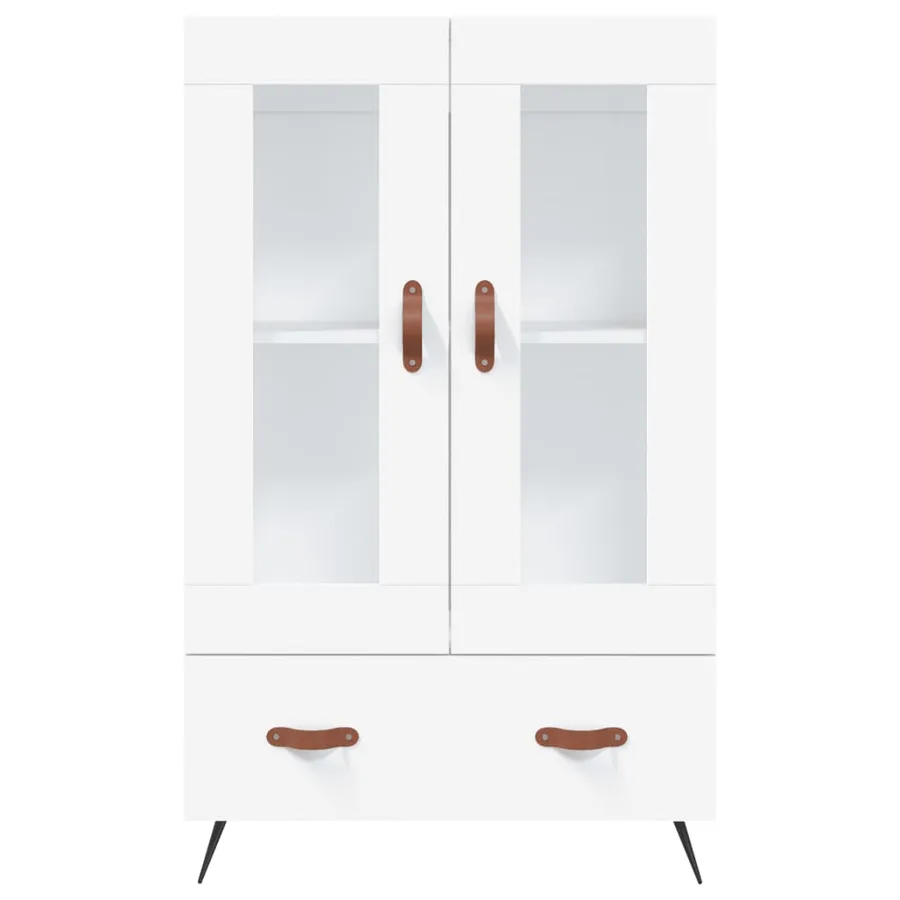 Buffet haut blanc 69,5x31x115 cm bois d'ingénierie - 6