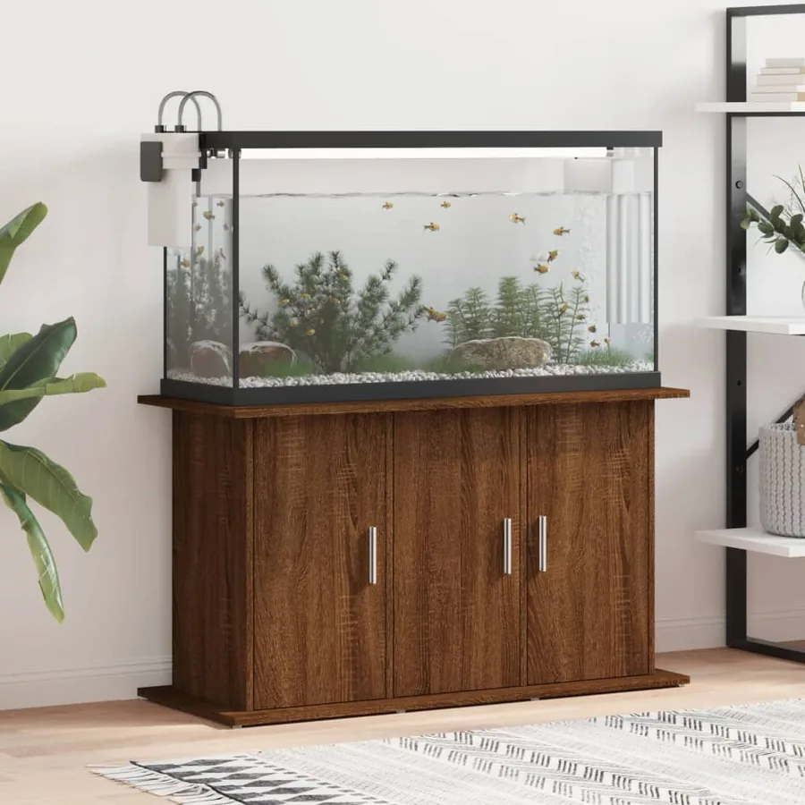 Support d'aquarium chêne marron 101x41x58 cm bois d'ingénierie