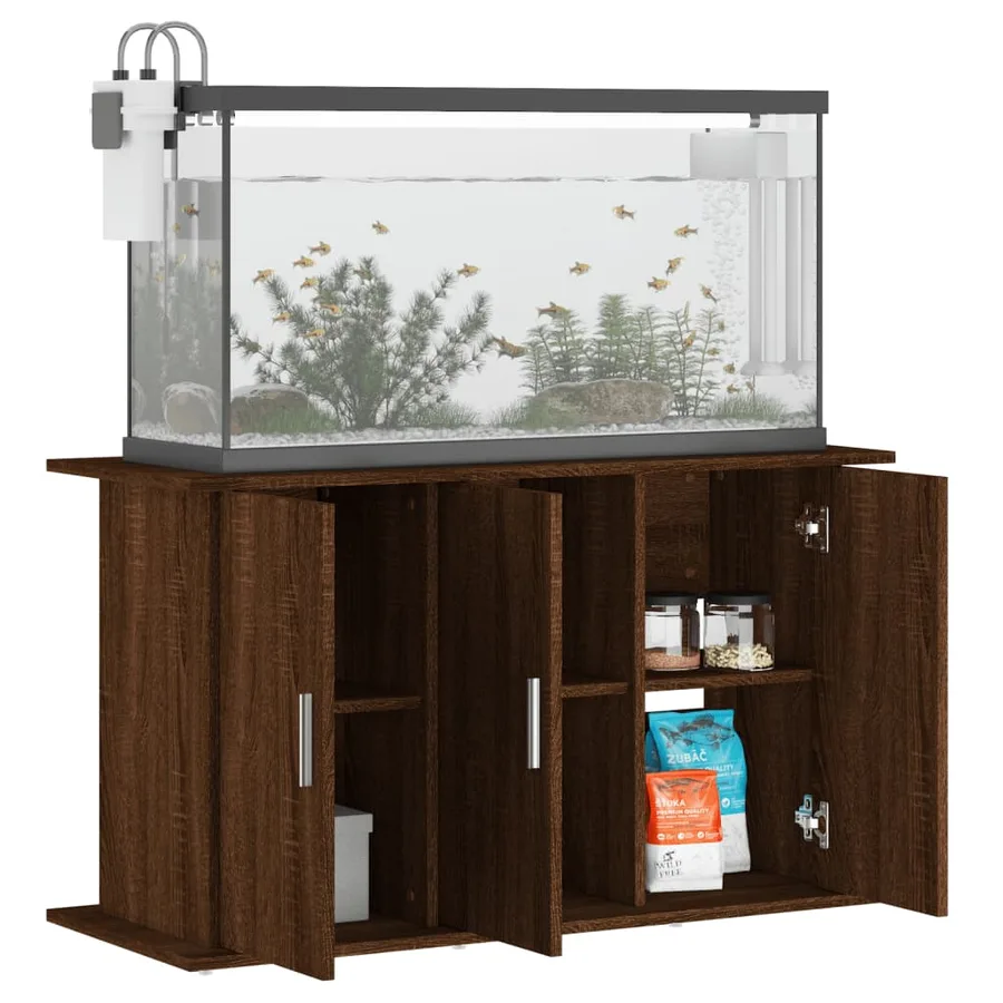 Support d'aquarium chêne marron 101x41x58 cm bois d'ingénierie - 3