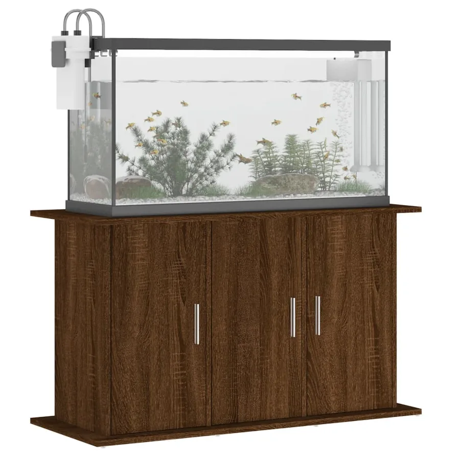 Support d'aquarium chêne marron 101x41x58 cm bois d'ingénierie - 4