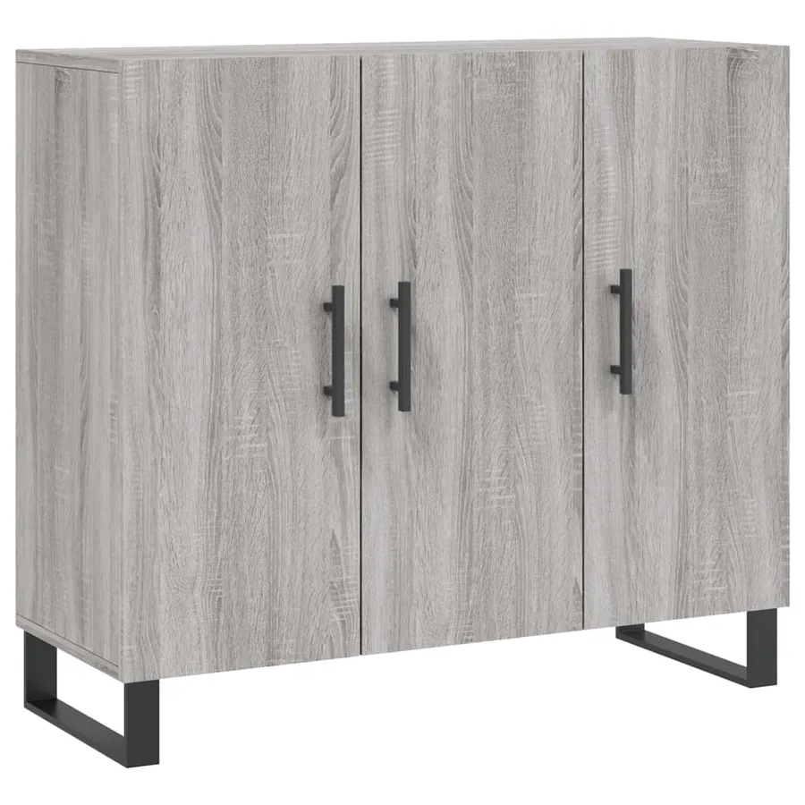 Buffet sonoma gris 90x34x80 cm bois d'ingénierie - 2