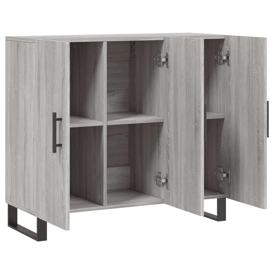 Buffet sonoma gris 90x34x80 cm bois d'ingénierie - 5