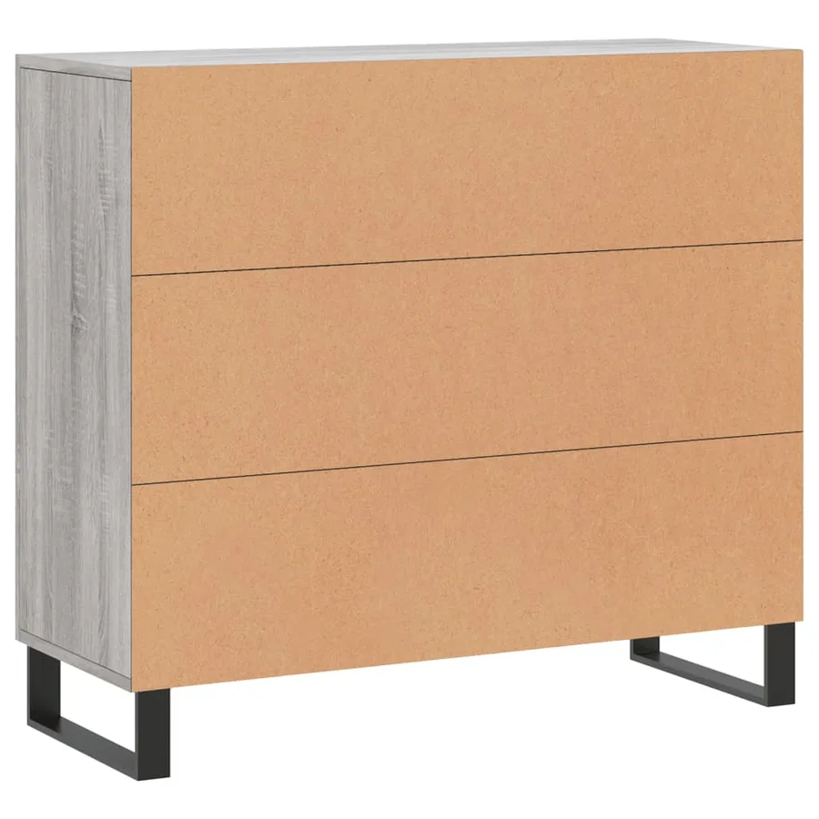 Buffet sonoma gris 90x34x80 cm bois d'ingénierie - 8