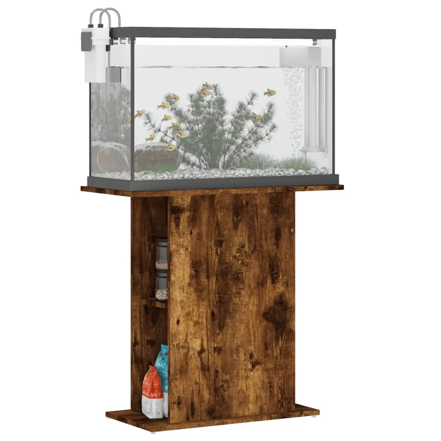 Support d'aquarium chêne fumé 75x36x72,5 cm bois d'ingénierie - 3