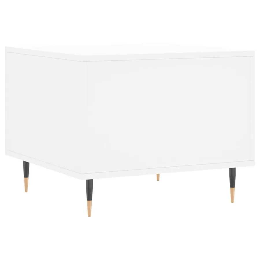 Table basse blanc 50x50x40 cm bois d'ingénierie - 8