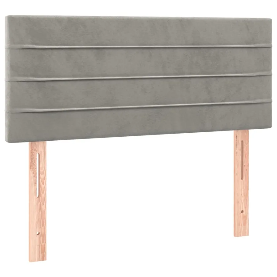 Sommier à lattes de lit et matelas et LED Gris clair 90x190 cm - 7