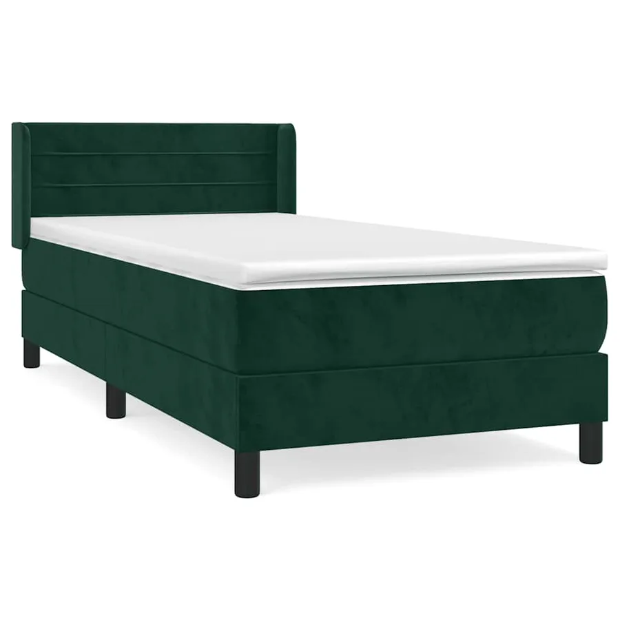 Sommier à lattes de lit avec matelas Vert foncé 90x190 cm - 2