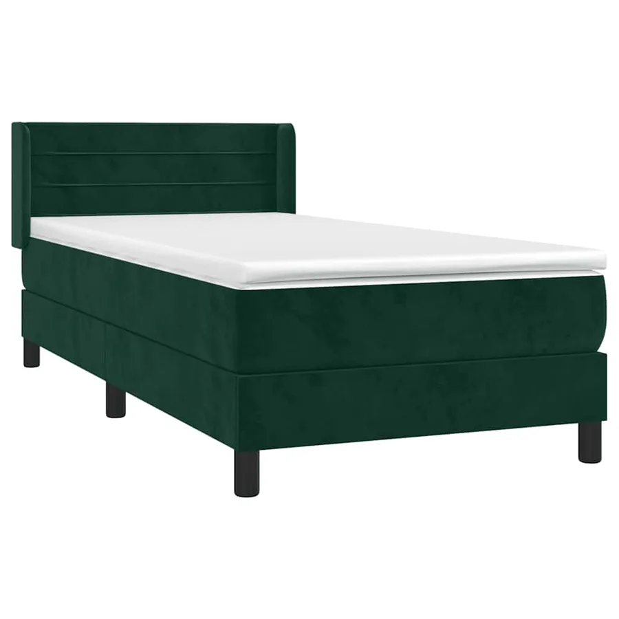 Sommier à lattes de lit avec matelas Vert foncé 90x190 cm - 3