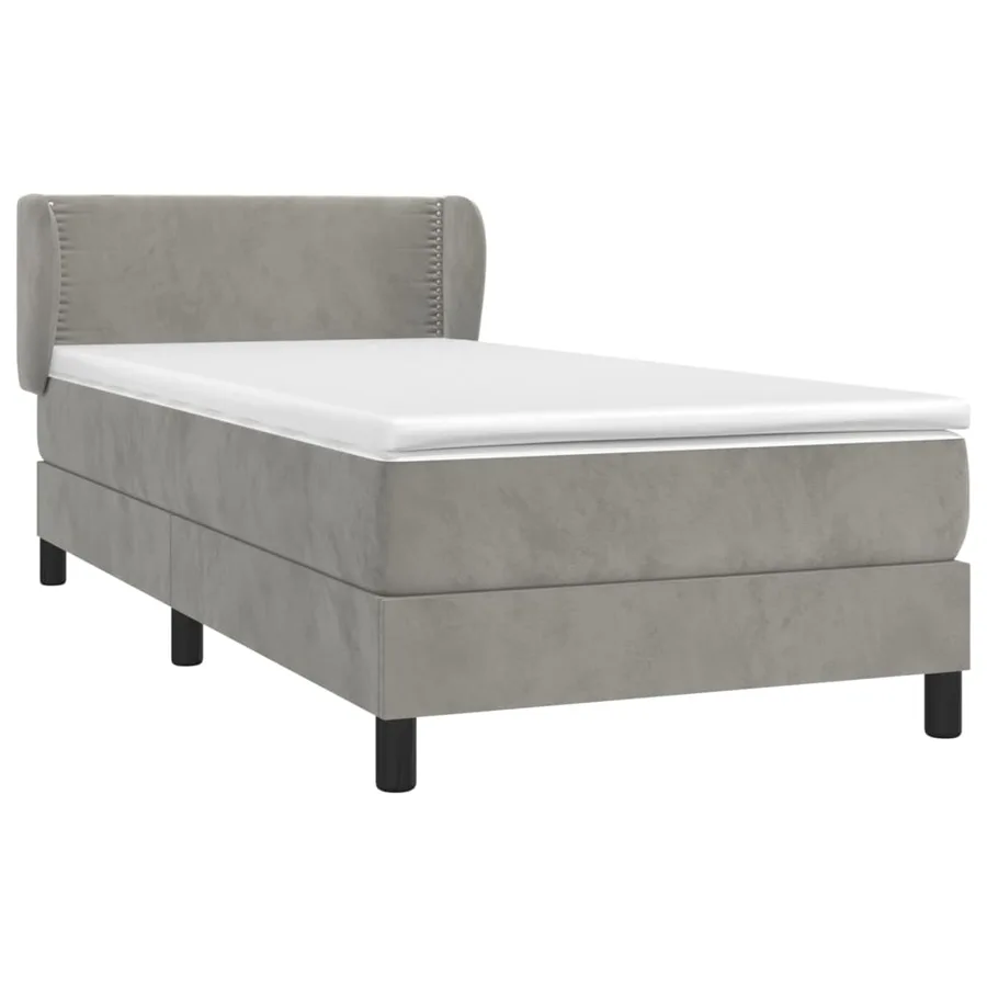 Sommier à lattes de lit et matelas Gris clair 90x190 cm Velours - 3