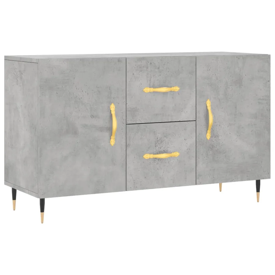 Buffet gris béton 100x36x60 cm bois d'ingénierie - 2