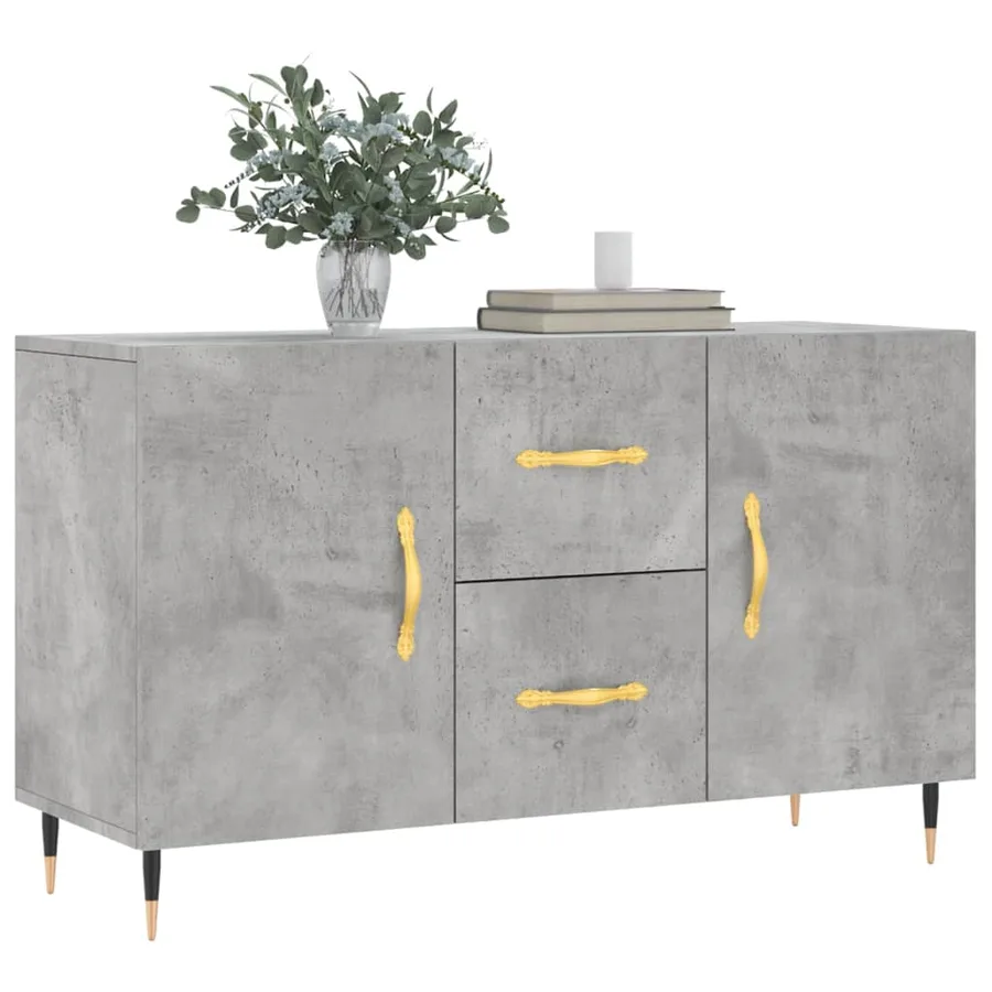 Buffet gris béton 100x36x60 cm bois d'ingénierie - 3