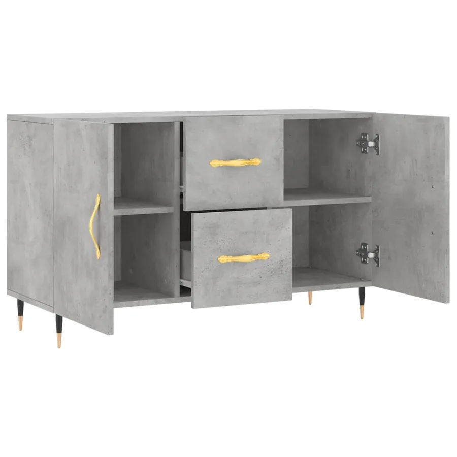 Buffet gris béton 100x36x60 cm bois d'ingénierie - 5