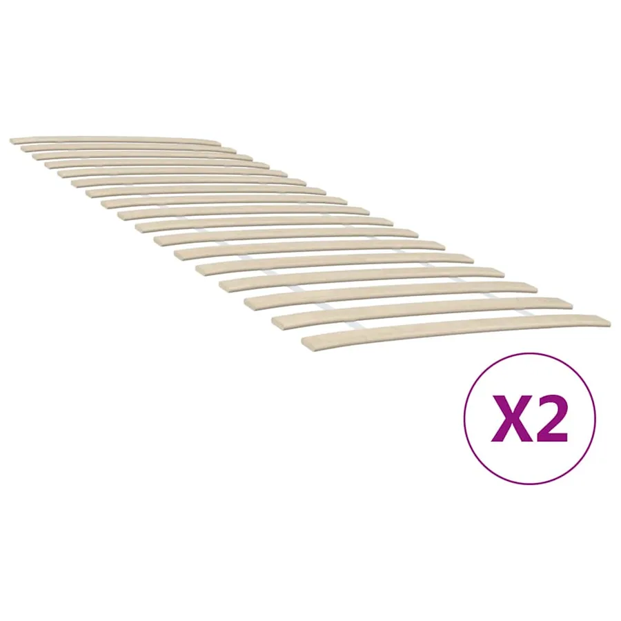 Lattes de rechange pour sommier avec 34 lattes, 2 pièces, 80 x 200 cm