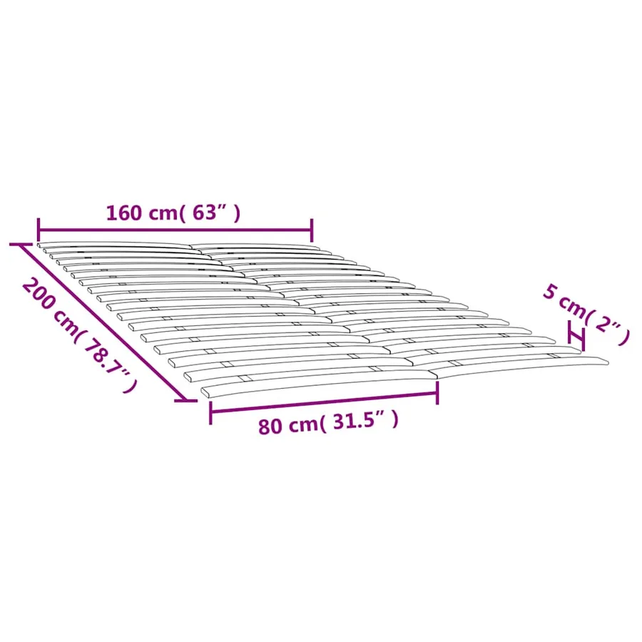 Lattes de rechange pour sommier avec 34 lattes, 2 pièces, 80 x 200 cm - 6
